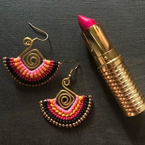 Handcrafted Brass Bead Crochet Thai earrings